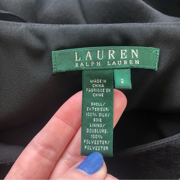 Lauren Ralph Lauren Silk Flirty Ruffle Sleeve Midi Length Semi-Formal Dress - Picture 7 of 11